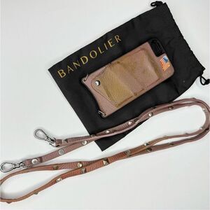 Bandolier Lavender Leather Studded Crossbody iPhone 7/8/SE Case with Strap – Pre